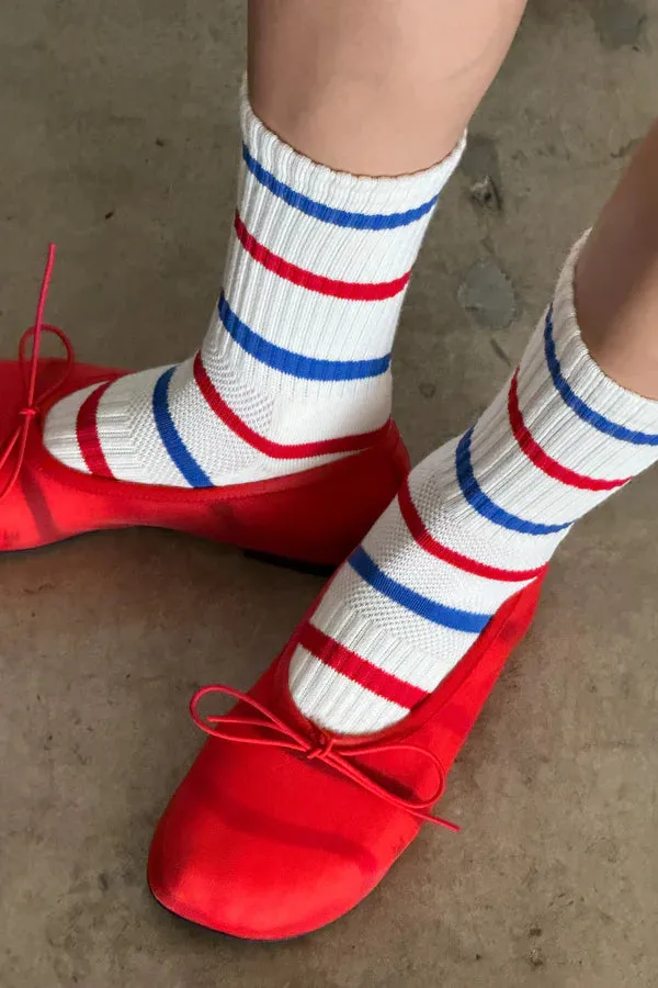 Le Bon Shoppe Boyfriend Socks Red Blue Stripe