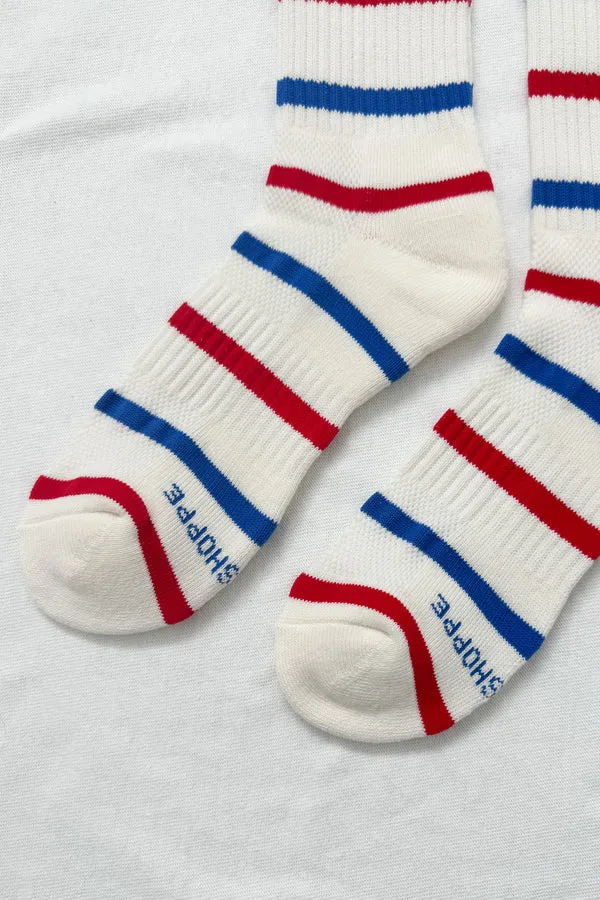 Le Bon Shoppe Boyfriend Socks Red Blue Stripe