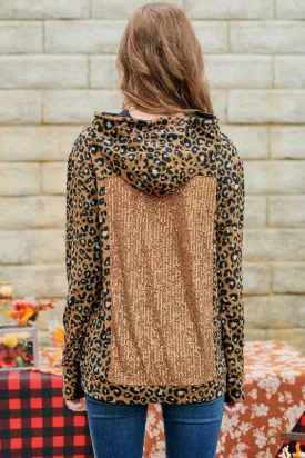 LEOPARD PRINTED HOODED TOP