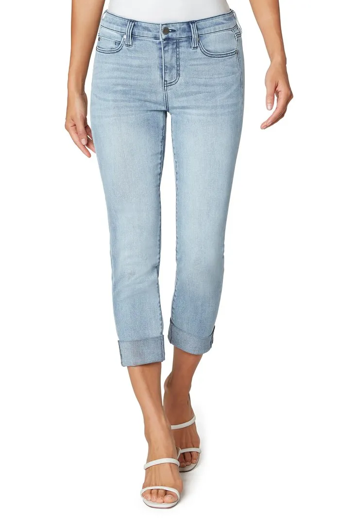 Liverpool Charlie Crop Wide Rolled Jeans