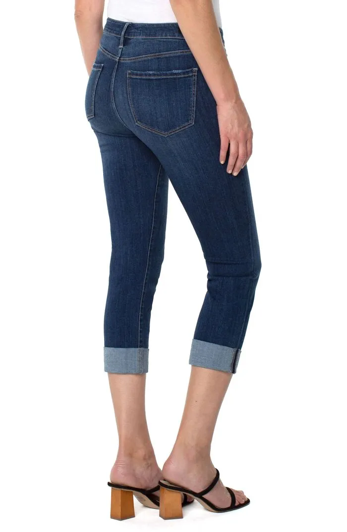 Liverpool Charlie Crop Wide Rolled Jeans