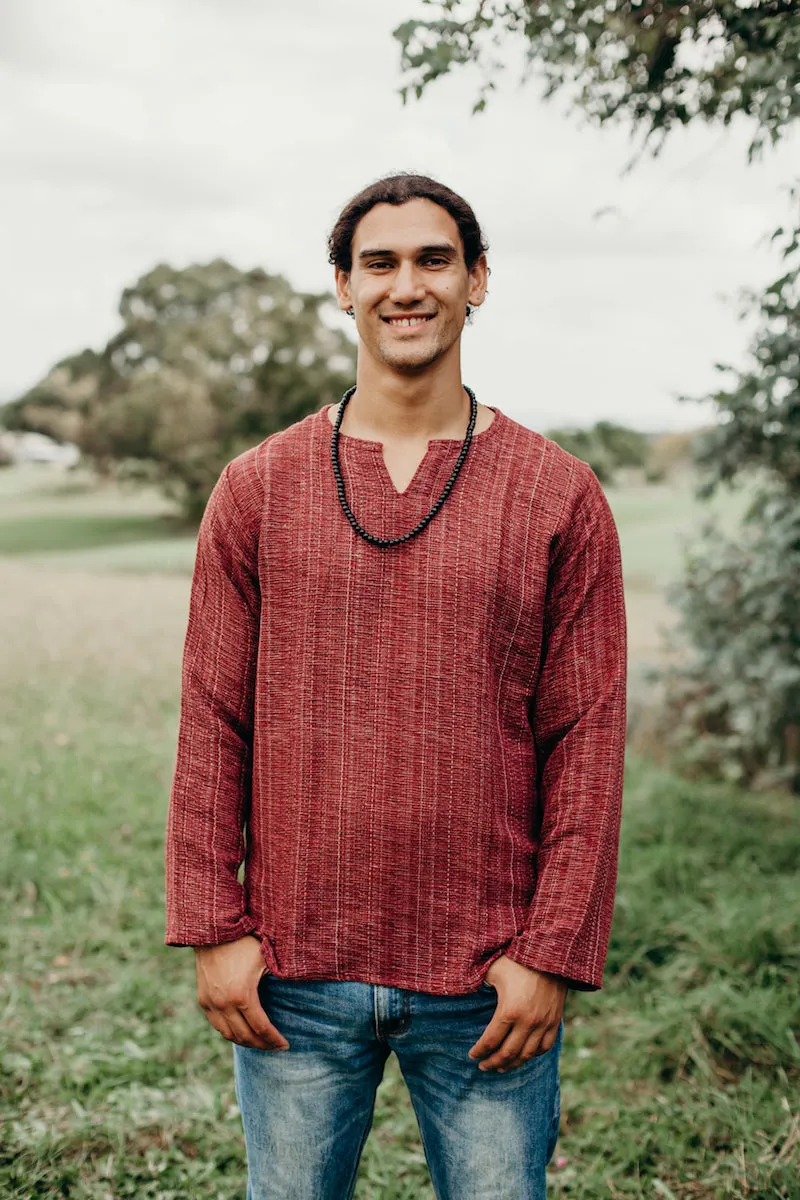 Long Sleeve Hand Woven Cotton Shirt