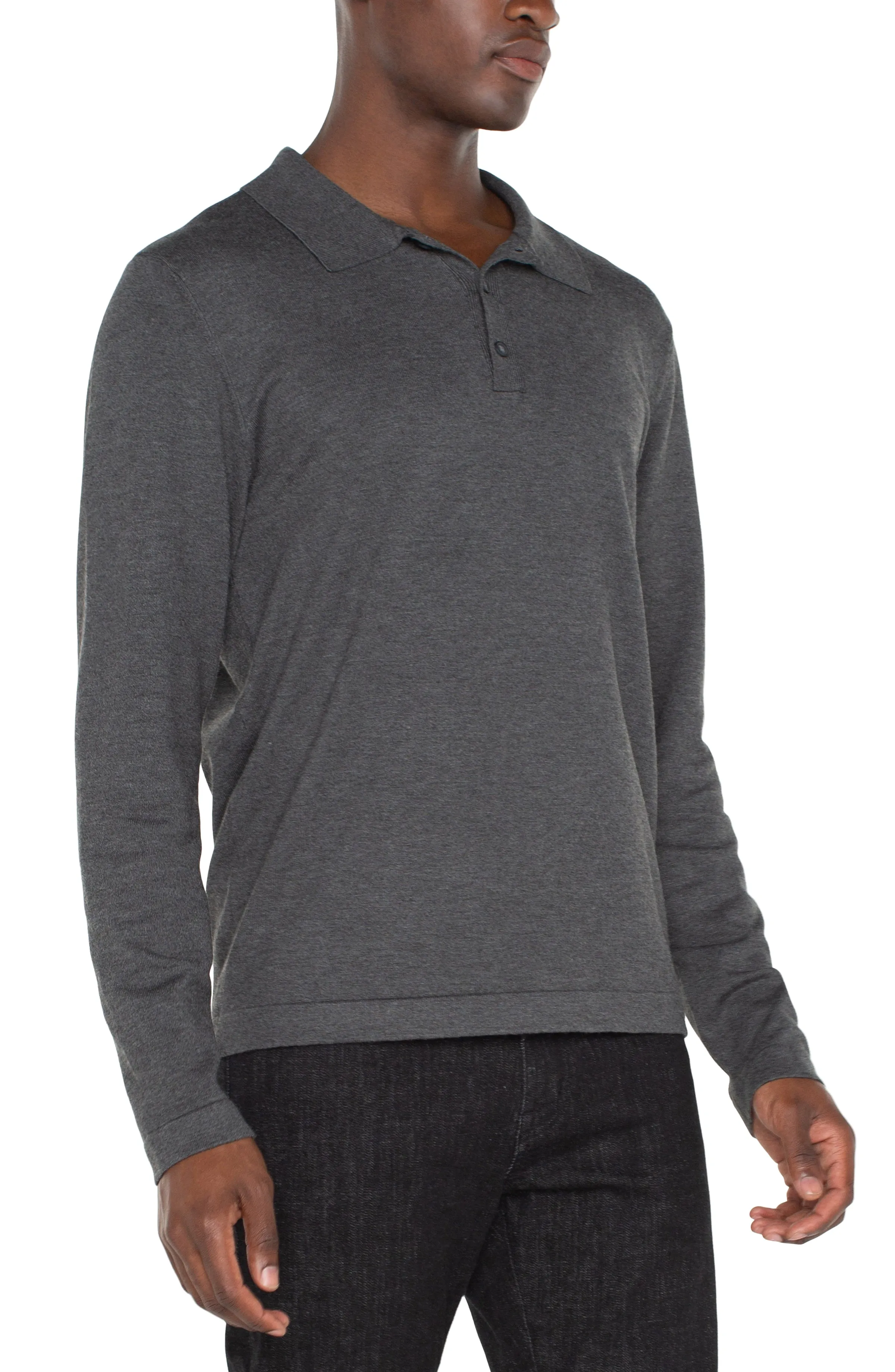 LONG SLEEVE KNIT POLO