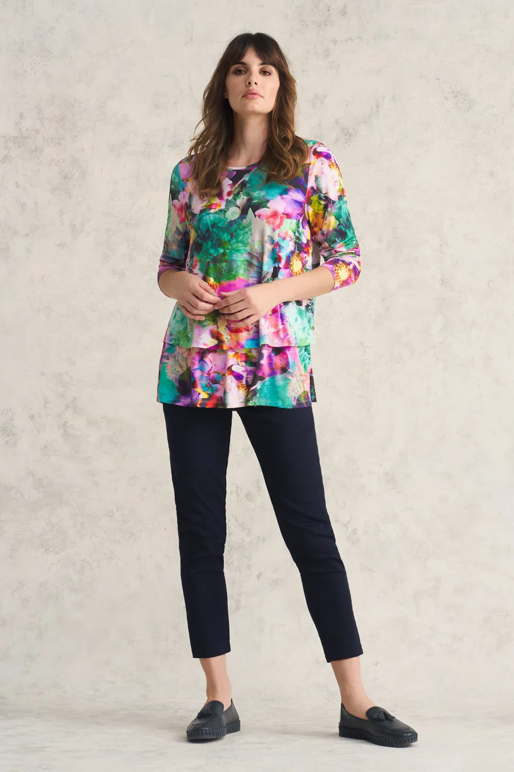 Long Sleeved Layered Tee - Belle Vie Print