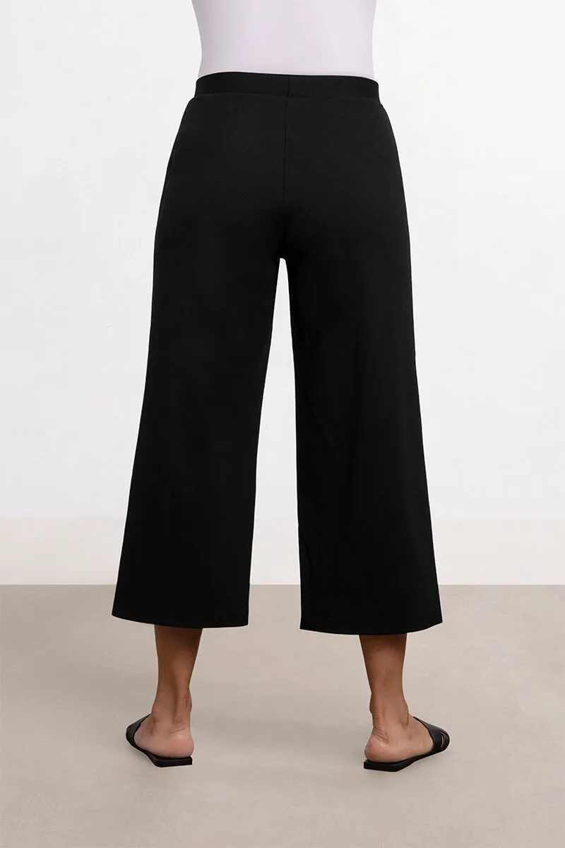 Lux Nu Wide Leg Crop | Black