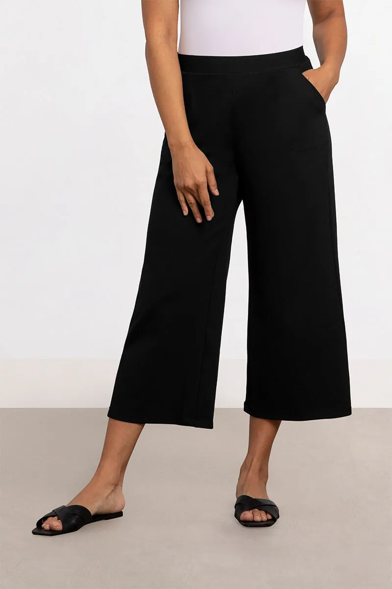 Lux Nu Wide Leg Crop | Black