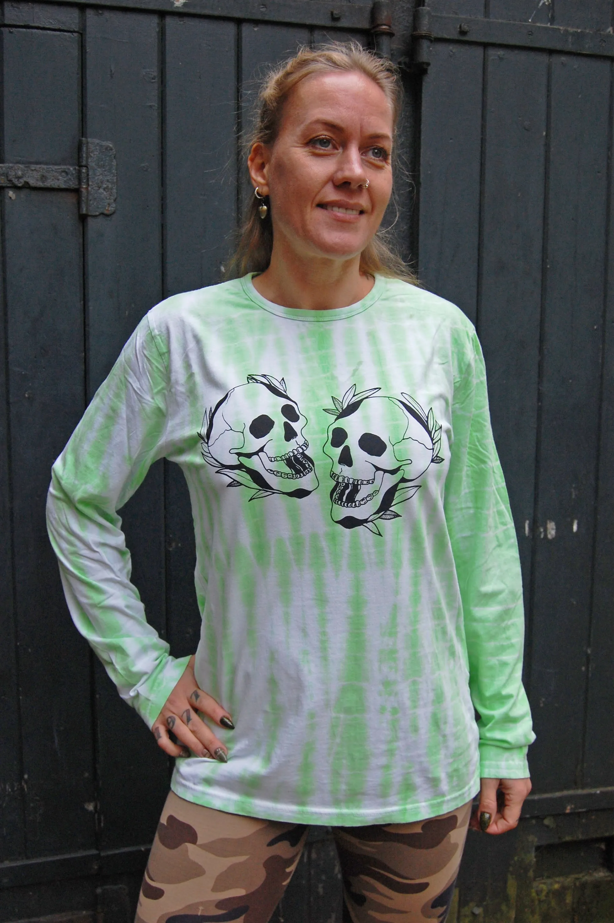 MAHLA x Gittemary - Skulls Green tie Dye Longsleeve