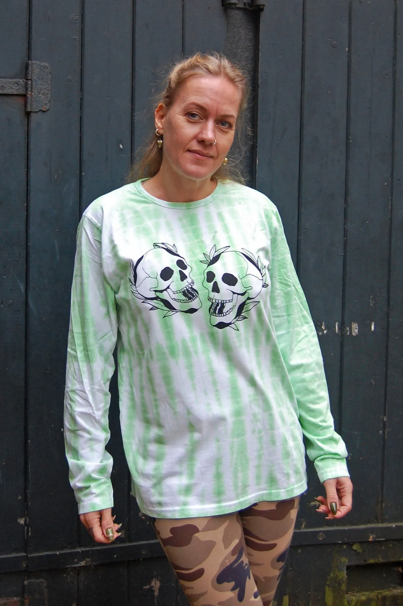 MAHLA x Gittemary - Skulls Green tie Dye Longsleeve