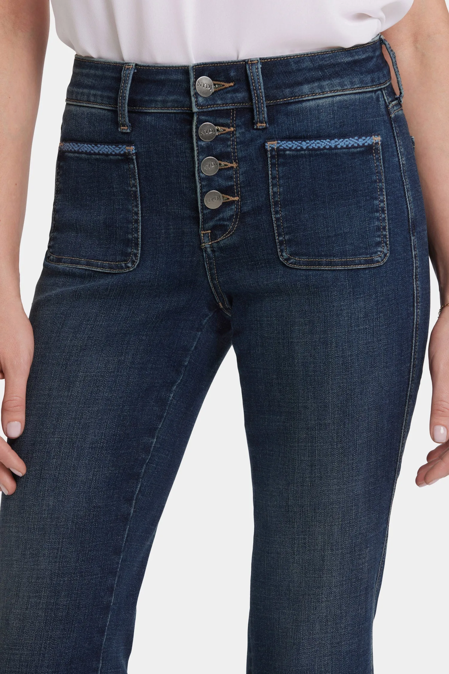 Marilyn Straight Ankle Jeans - Lotus Gardens