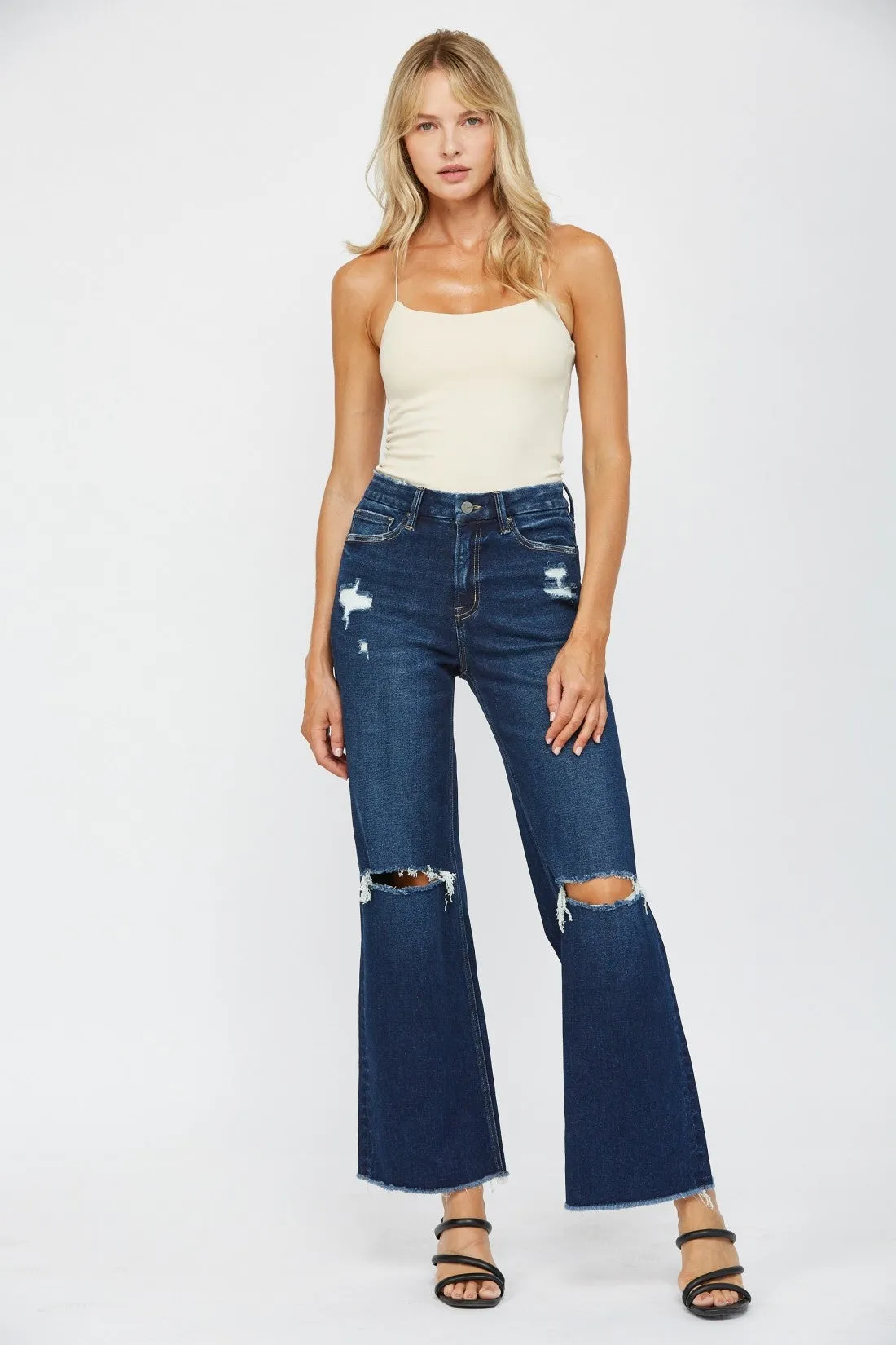 *MICA Stretch Super High Rise Wide Leg Wide Leg Denim Jeans - Final Sale