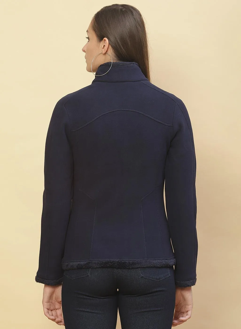 Midnight Blue Fleece Zipper Jacket