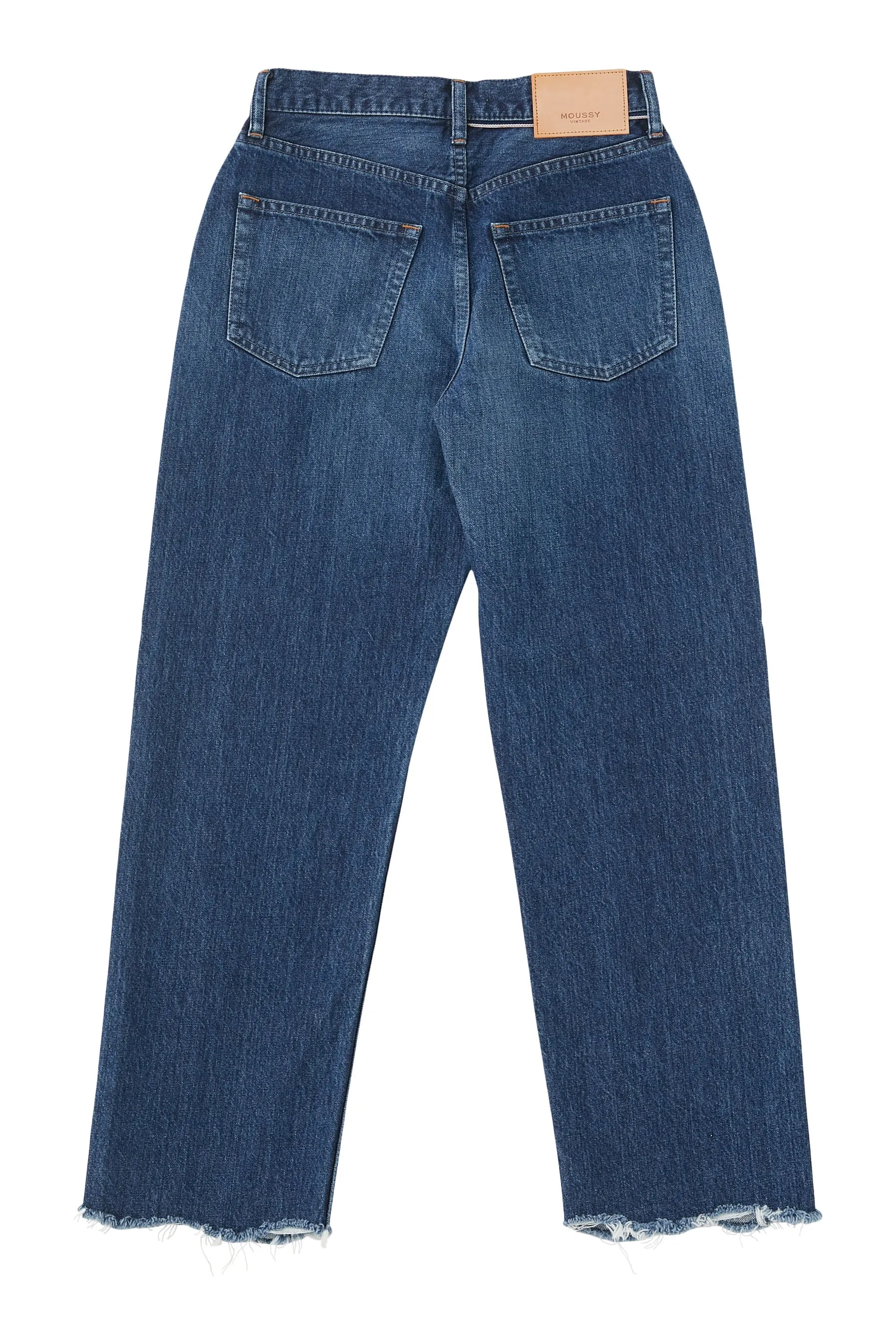 Moussy Denim Corcoran Wide Straight Leg Jeans in Dark Blue