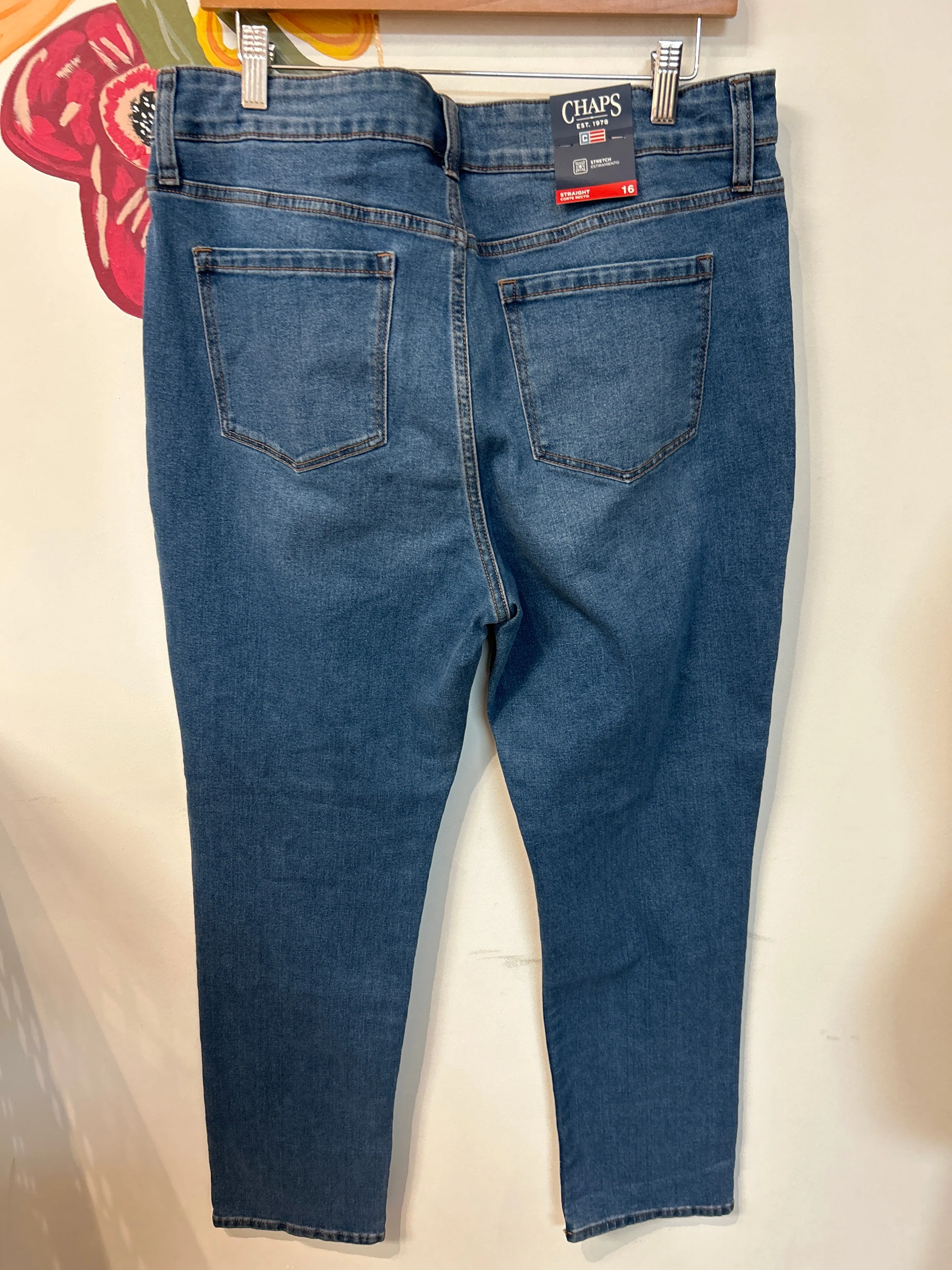 New Chaps Straight Leg Jeans, 16