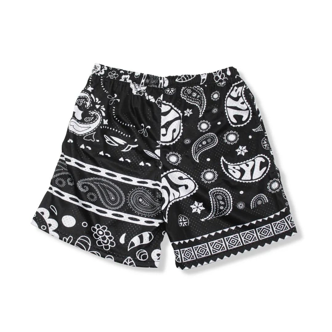 *NEW*SYC Paisleys Mesh Shorts "Black"