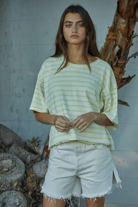 Olive and Bette's - Retro Stripe Top - Lime