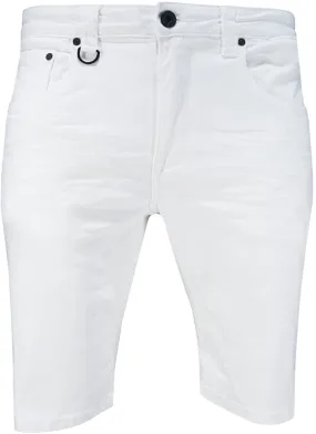 Optic White Denim Shorts