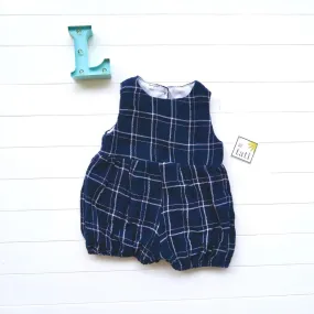 Orchid Playsuit in Blue Checkered Crepe