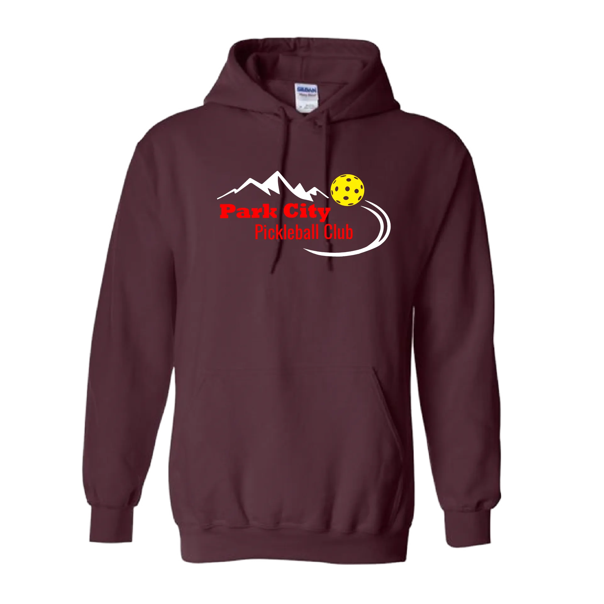 Park City Pickleball Club (Red Words) | Unisex Hoodie Pickleball Sweatshirt | 50% Cotton 50% Polyester