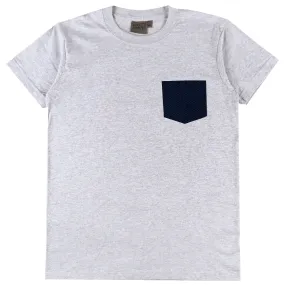 Pocket Tee - Heather Grey - Sashiko Double Gauze