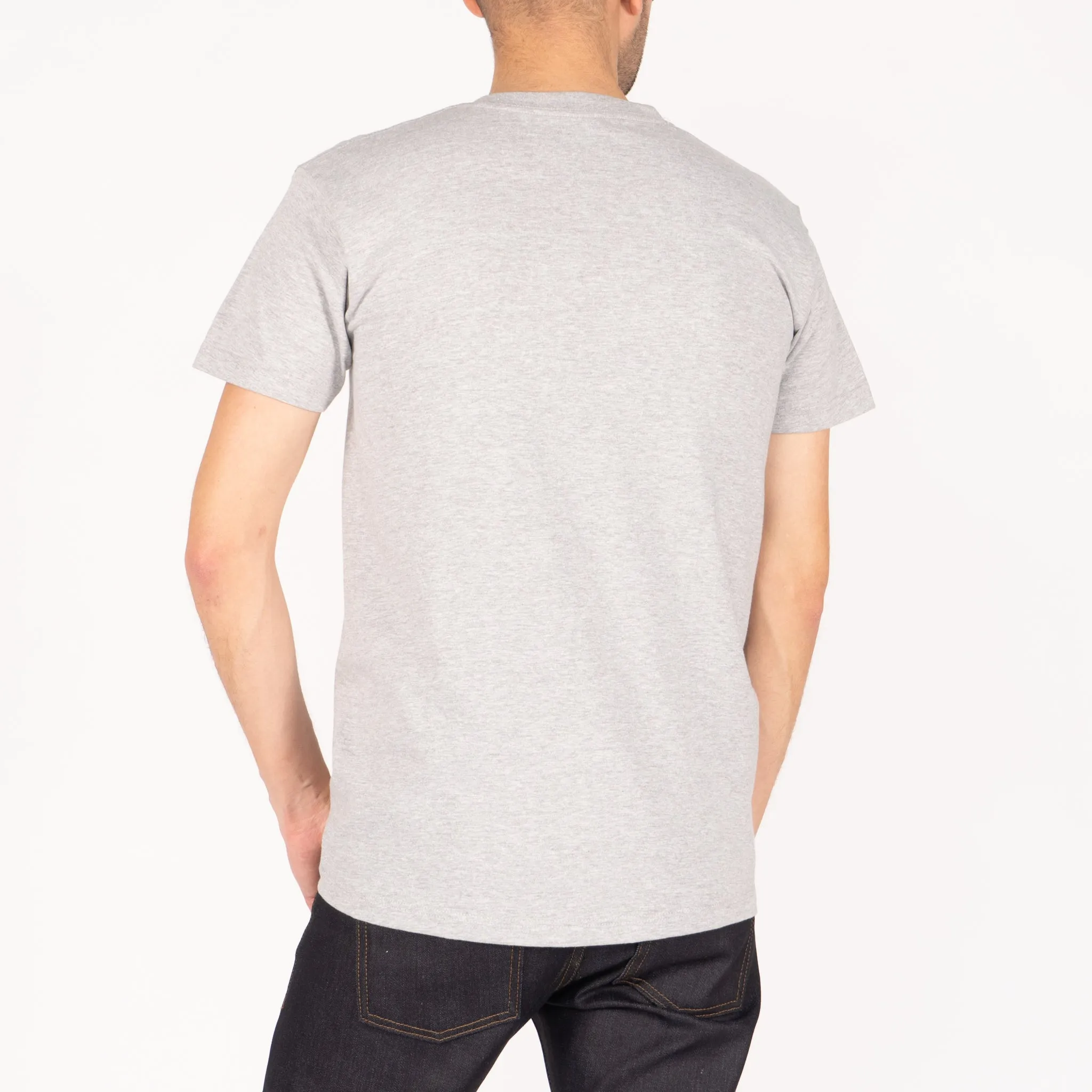 Pocket Tee - Heather Grey - Sashiko Double Gauze