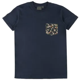 Pocket Tee - Navy - Fruit Print - Navy