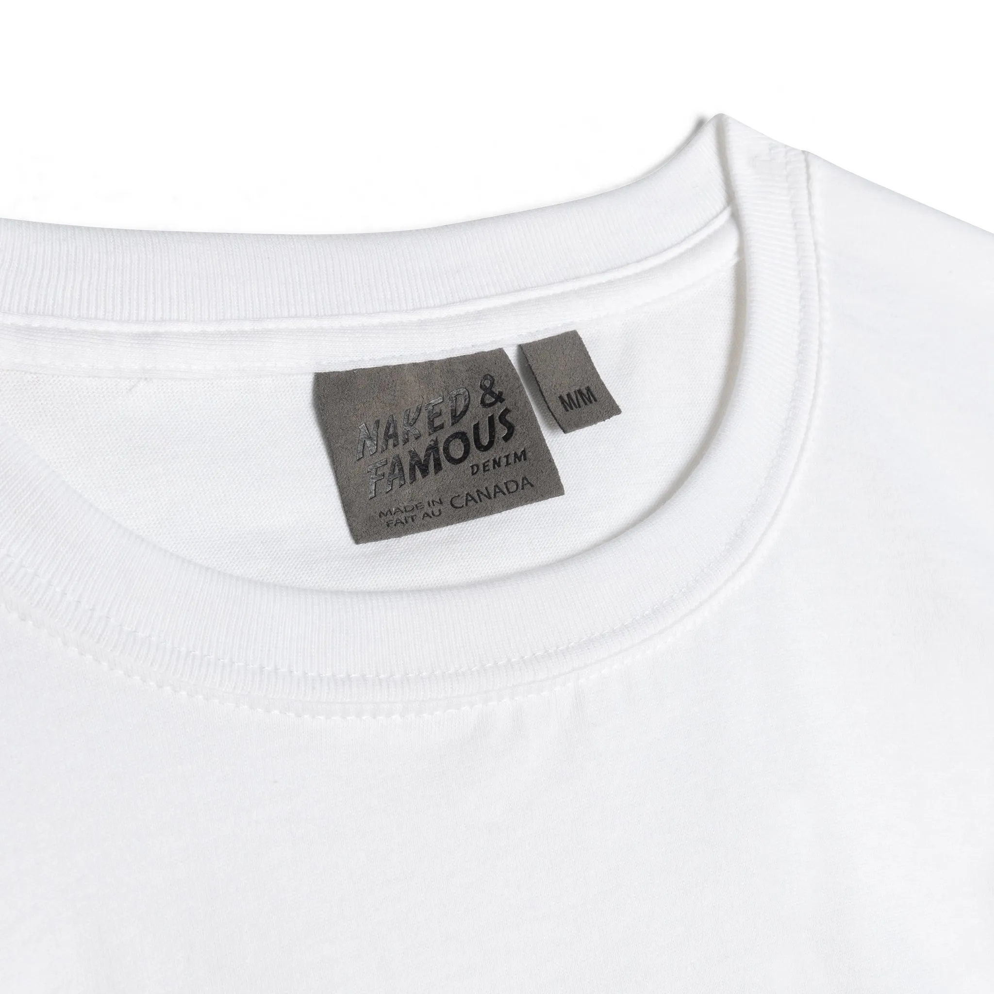 Pocket Tee - White   Kimono Print Basketweave