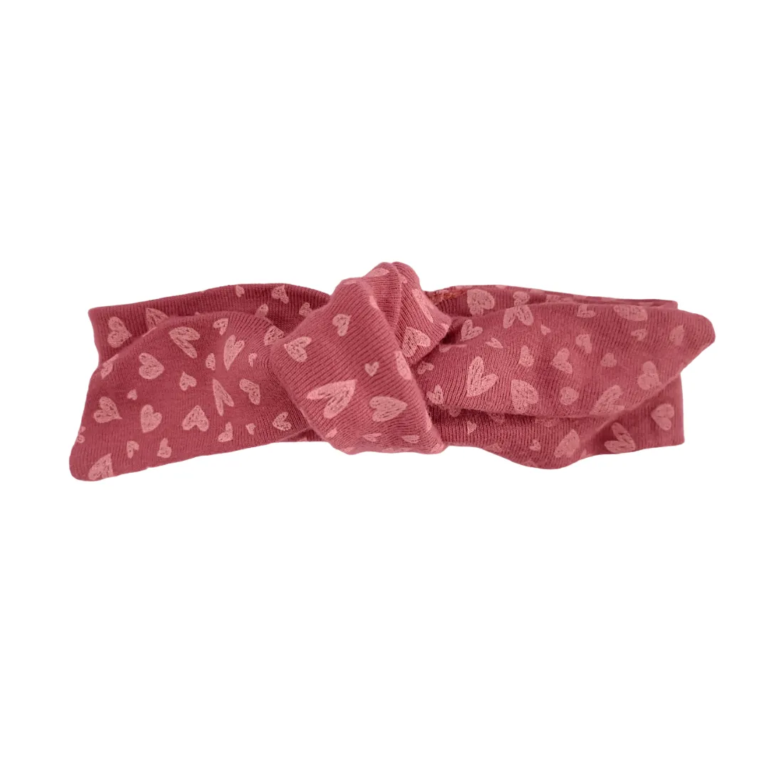 Polka Tots Full Sleeve Tshirt With Lounge Pants and head band - Dark Pink