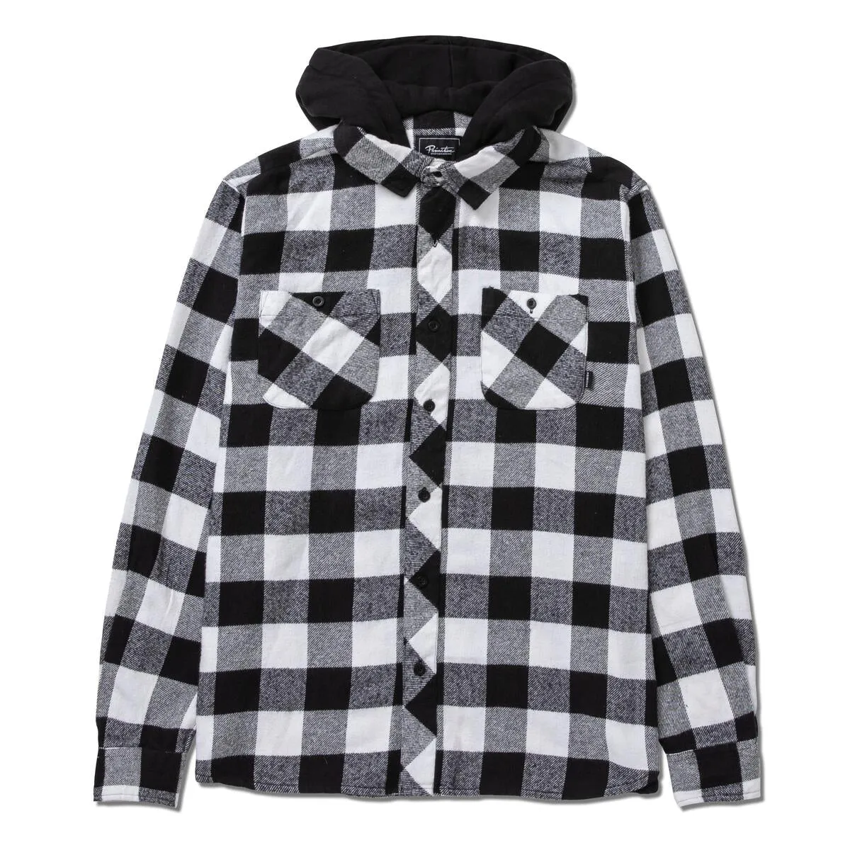 Primitive Two-Fer Black Flannel Long Sleeve Hoodie