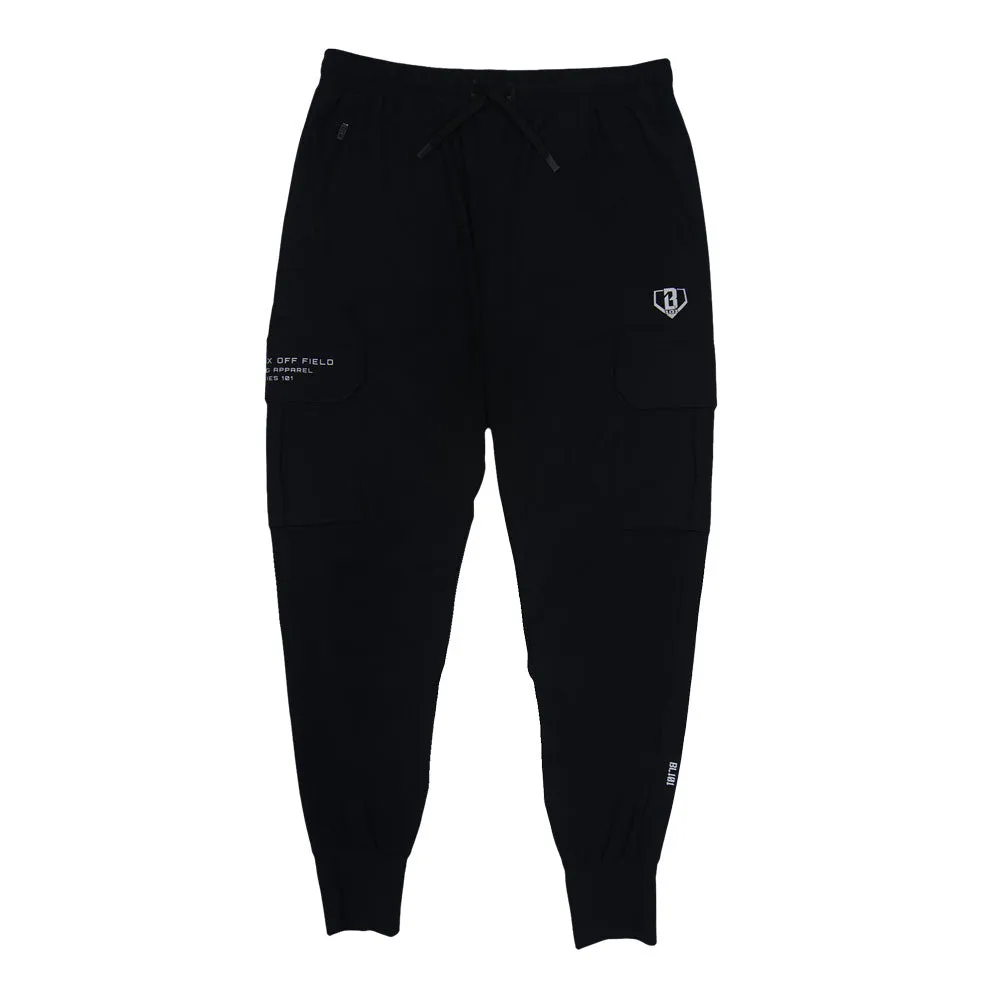 Pro Series Long Cuff Cargo Performance Youth Joggers - Black