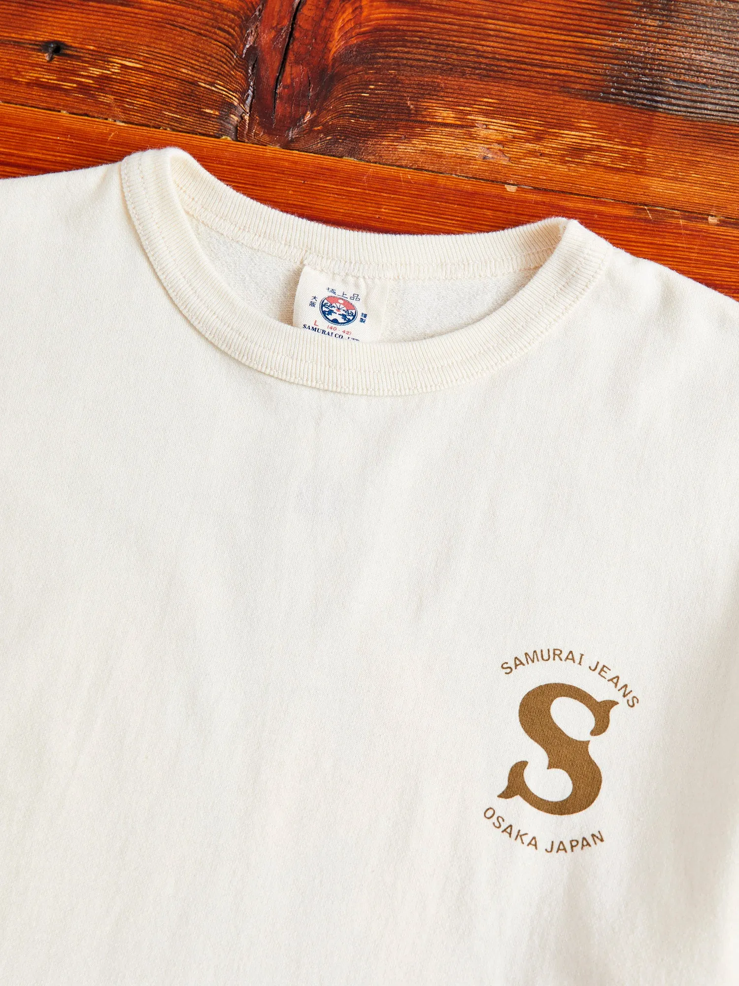 "Ranji" Inlay Loopwheel T-Shirt in Ivory