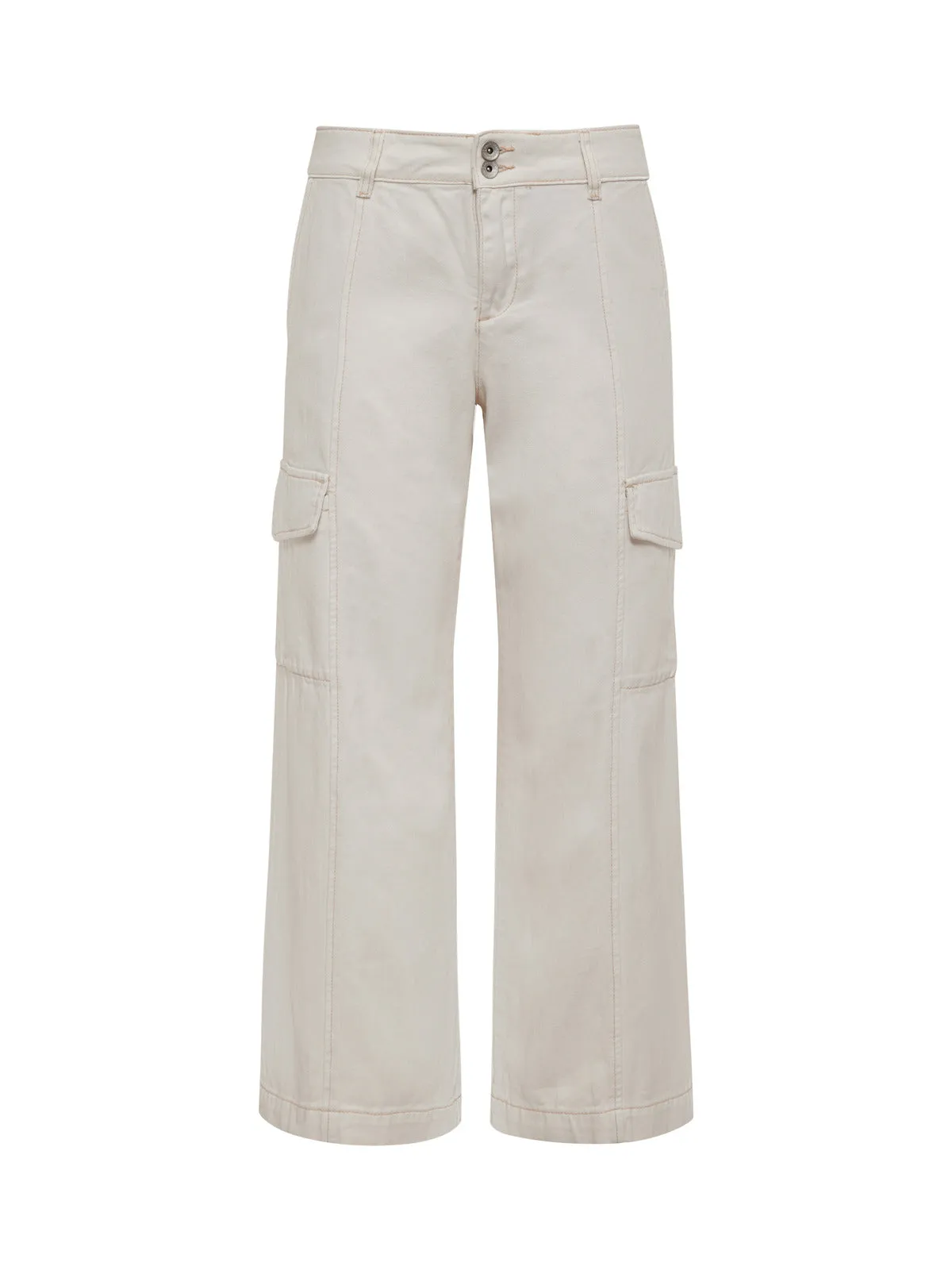 Rebel Wide Leg Standard Rise Crop Pant Powdered Sugar