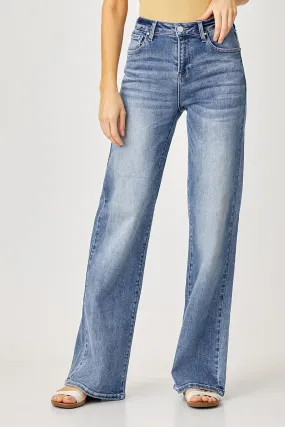 RISEN Mid Rise Wide Leg Denim