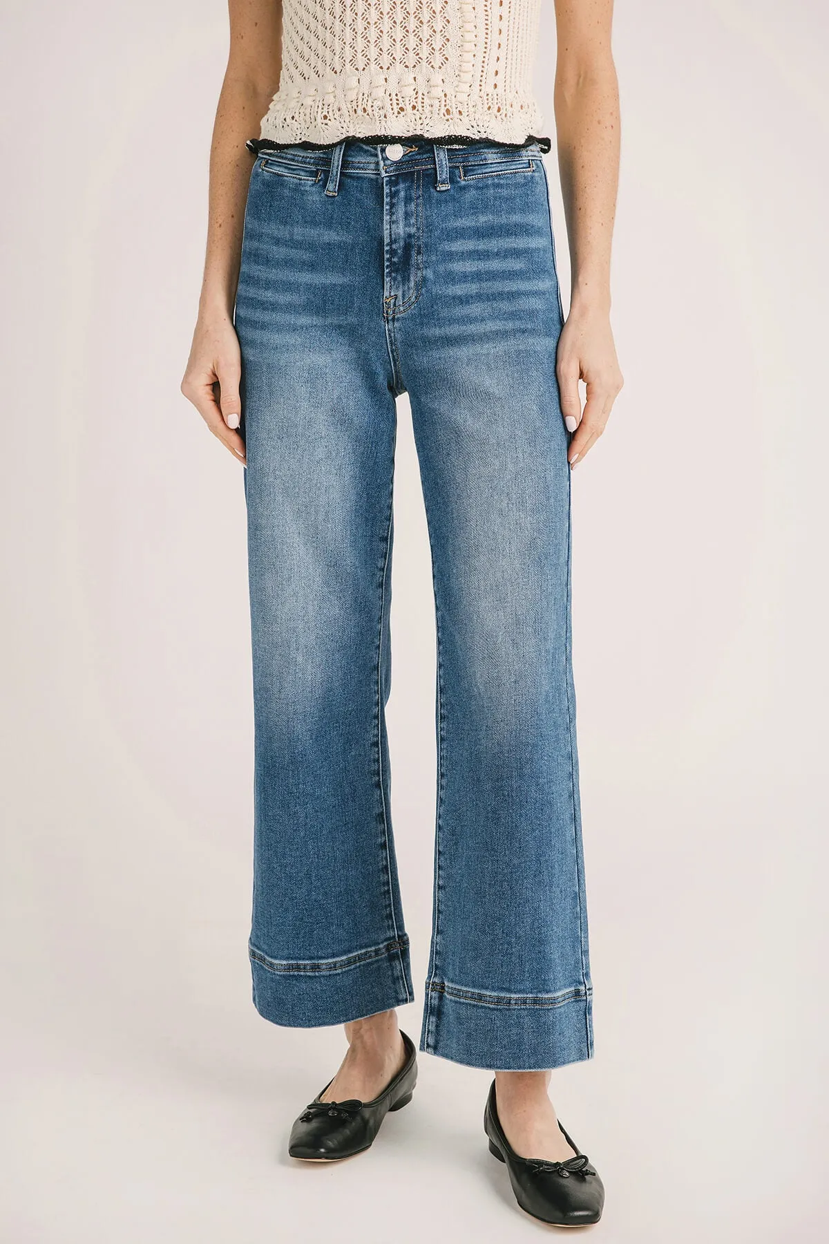 Risen Waverly Wide Hem Ankle Jeans