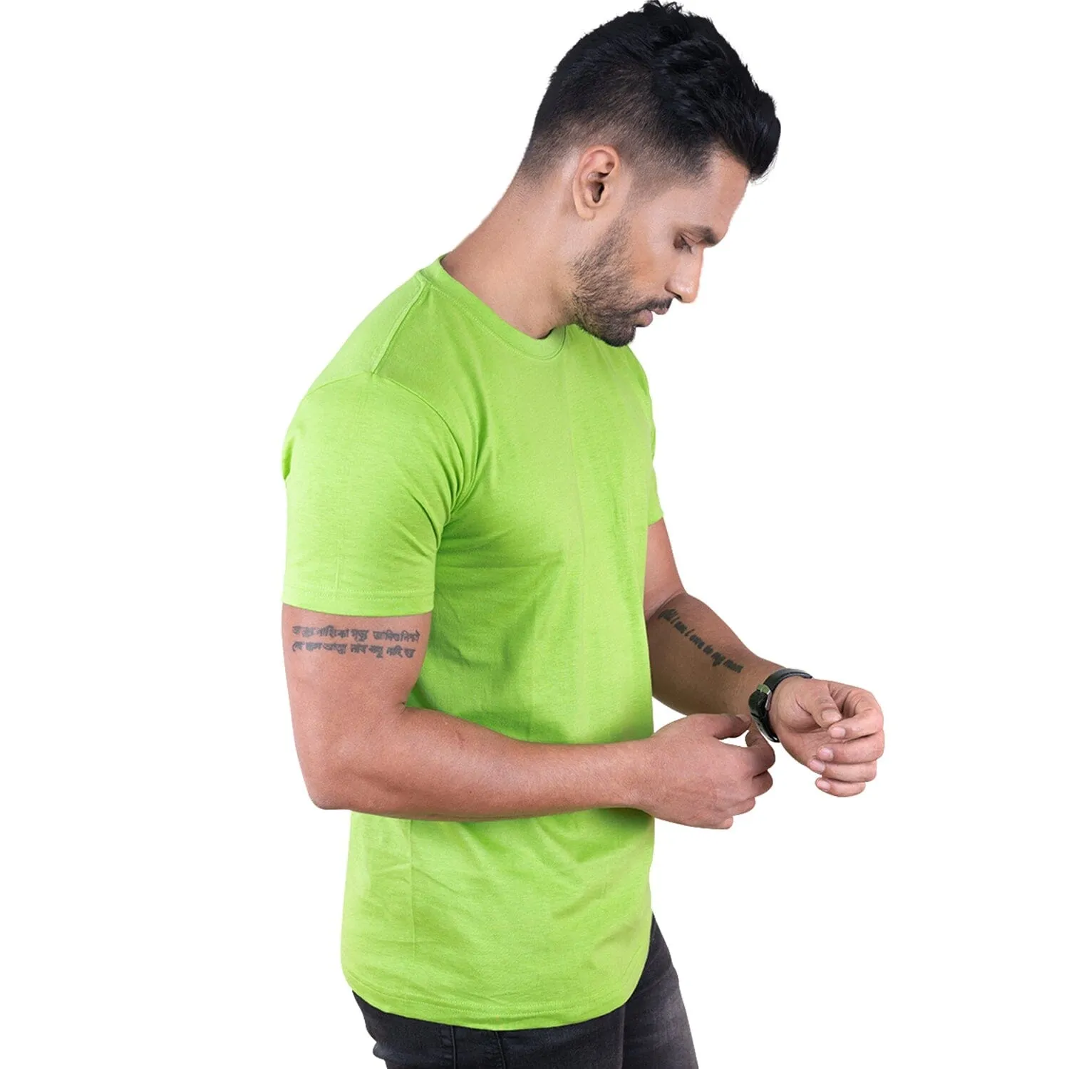 Round Neck Lime Half Sleeve