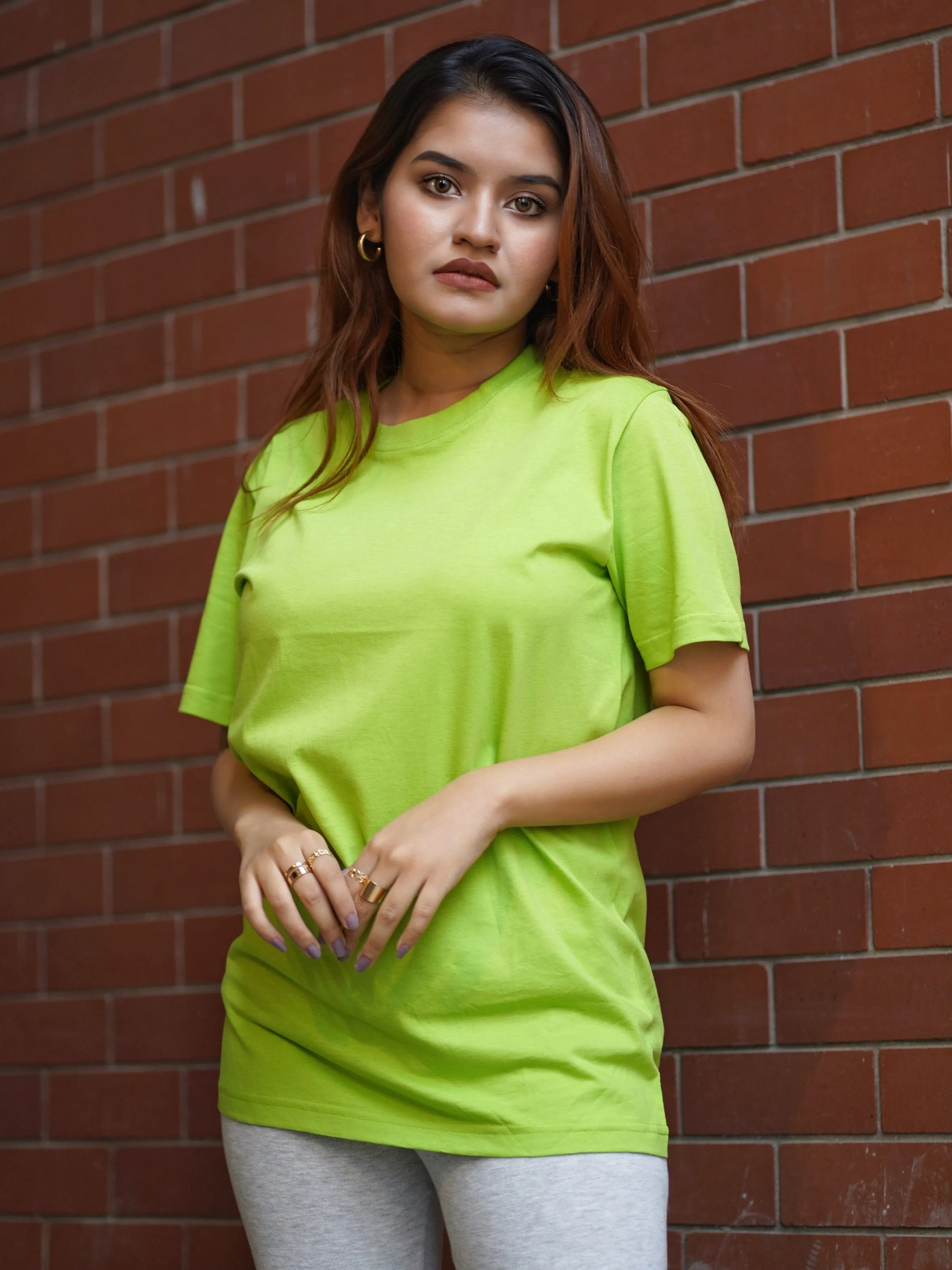 Round Neck Lime Half Sleeve