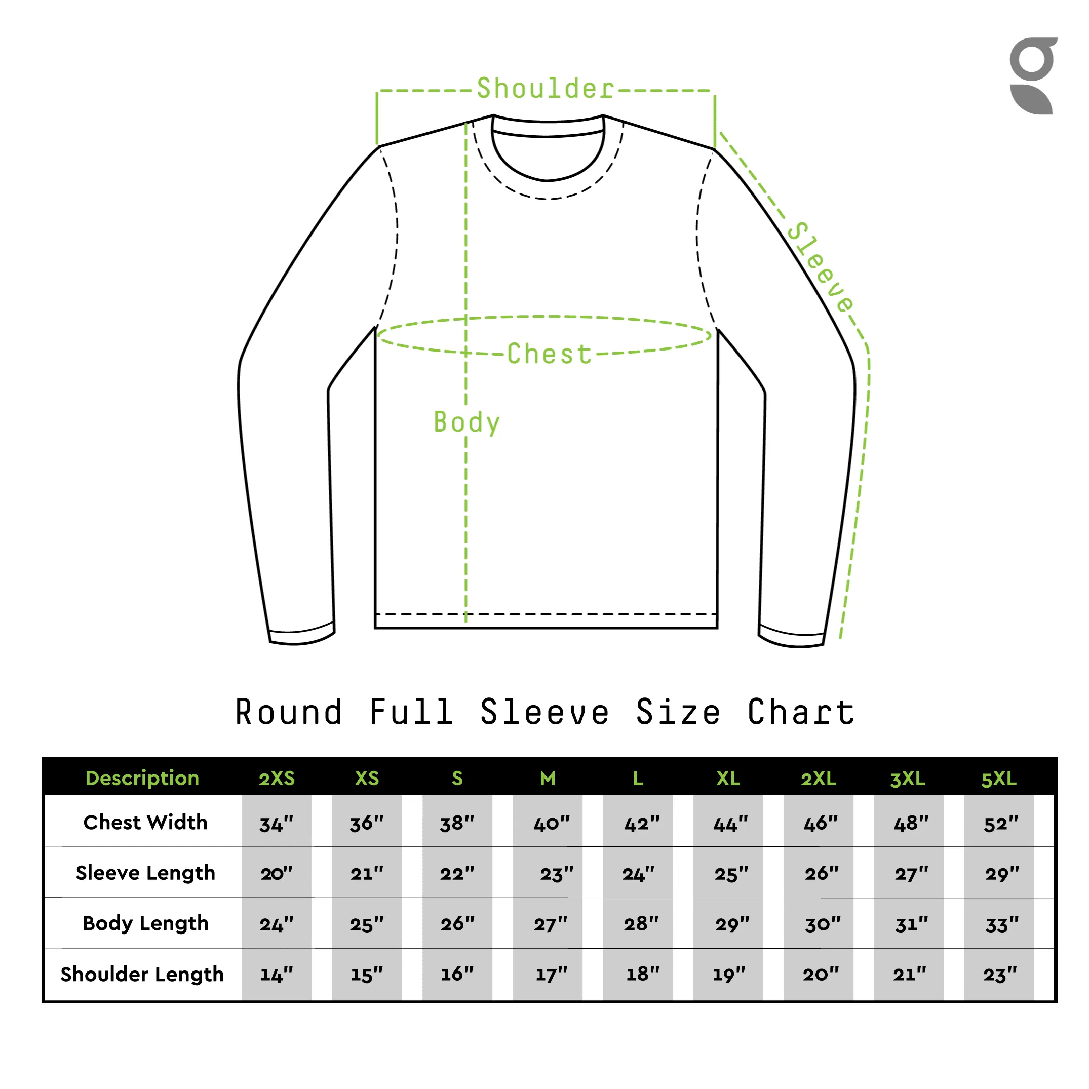 Round Neck White Full Sleeve