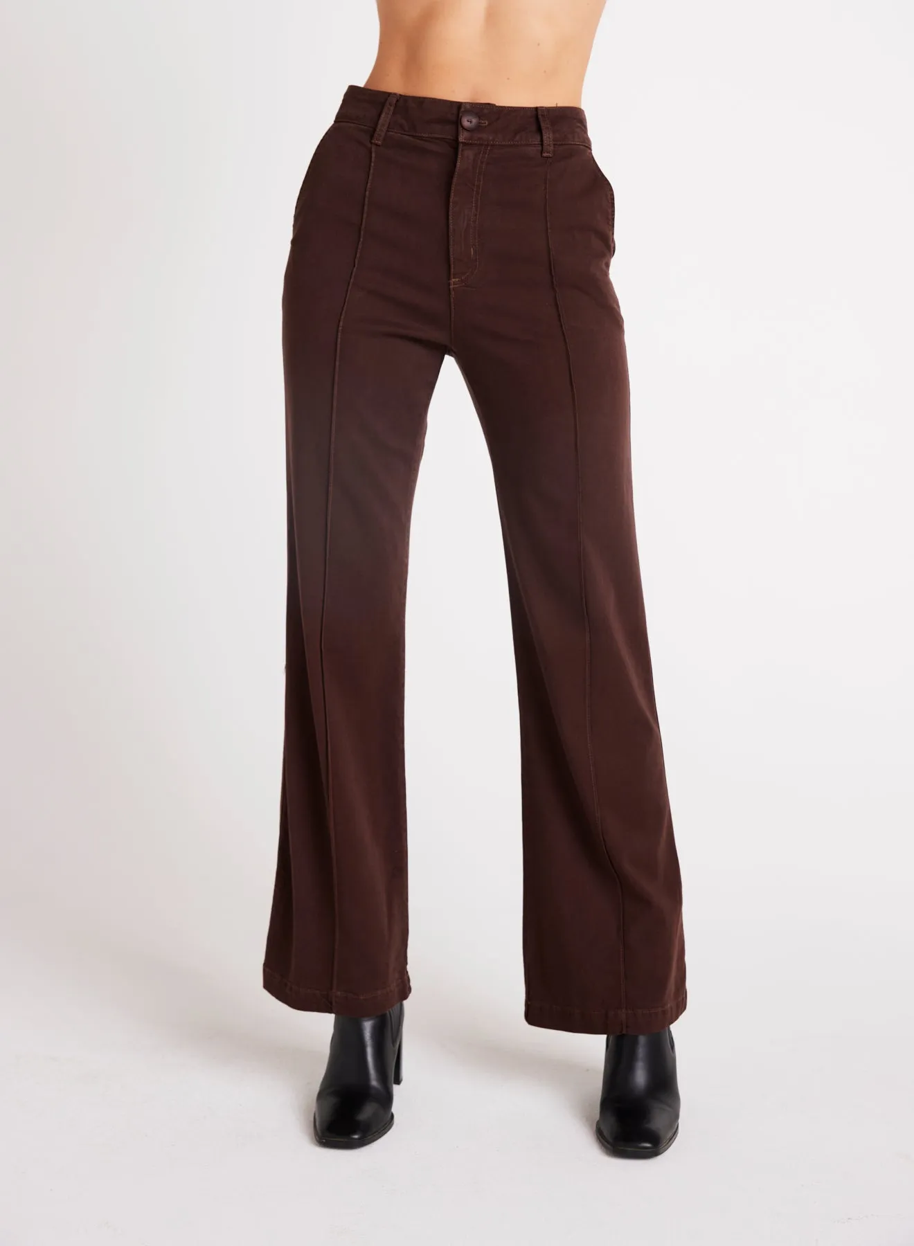 Ryder Pintuck Wide Leg - Chocolate Plum