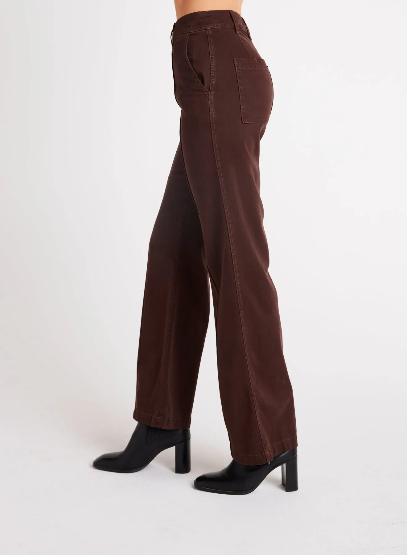 Ryder Pintuck Wide Leg - Chocolate Plum