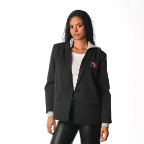 SAN FRANCISCO 49ERS WOMENS HOODED BLAZER - BLACK