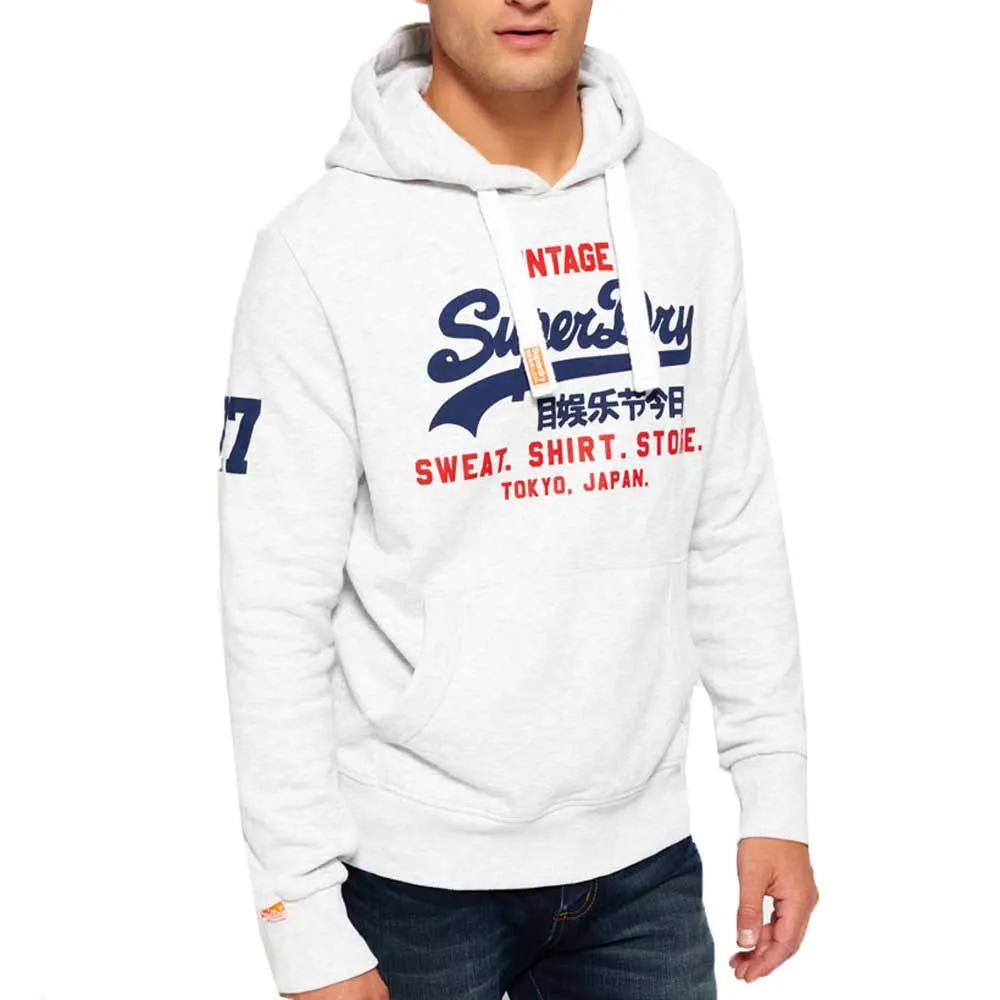 Superdry Mens Sweat Shirt Store Hoodie - Ice Marl