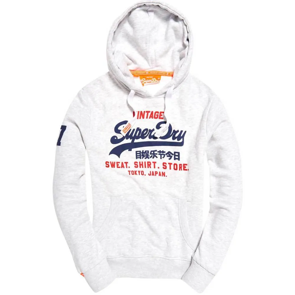 Superdry Mens Sweat Shirt Store Hoodie - Ice Marl