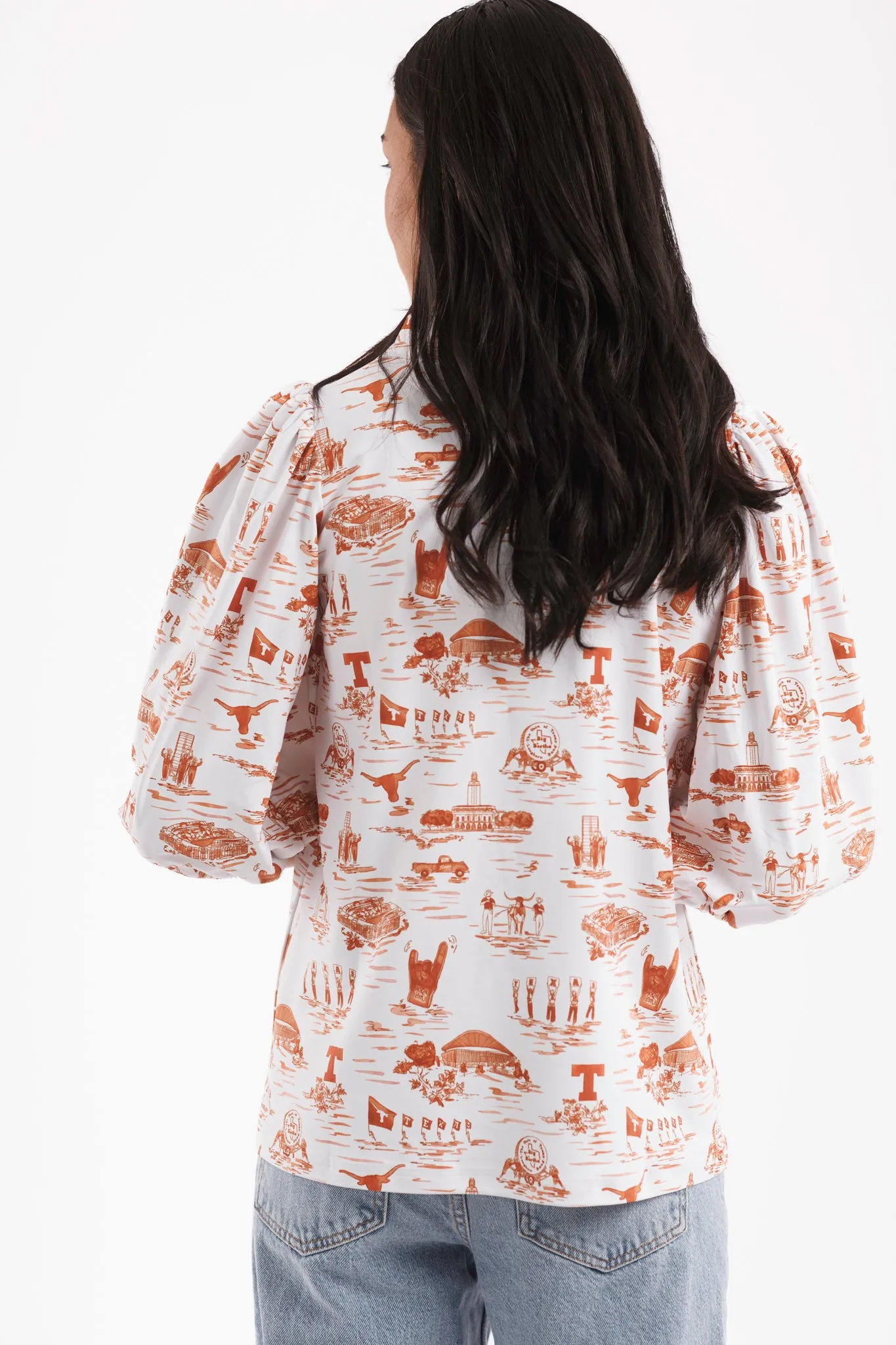 Tailgate Collection Eliza Top - Texas Gameday Toile