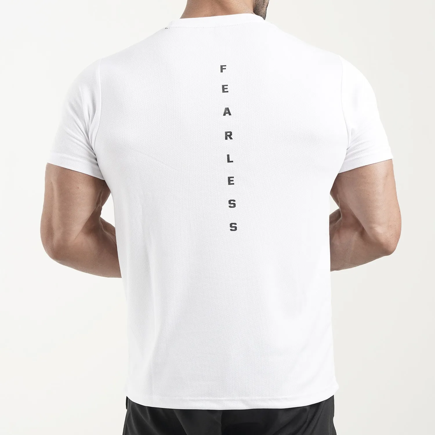 Tf-White Fearless Mesh Tee