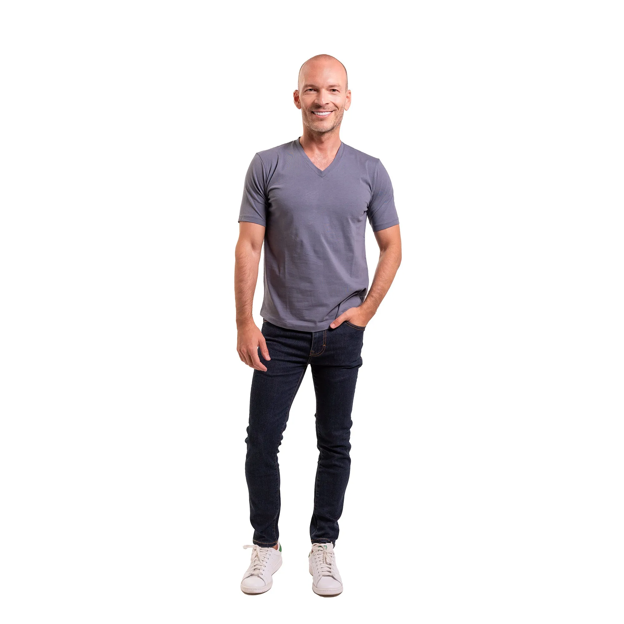 The V Neck T - Denim