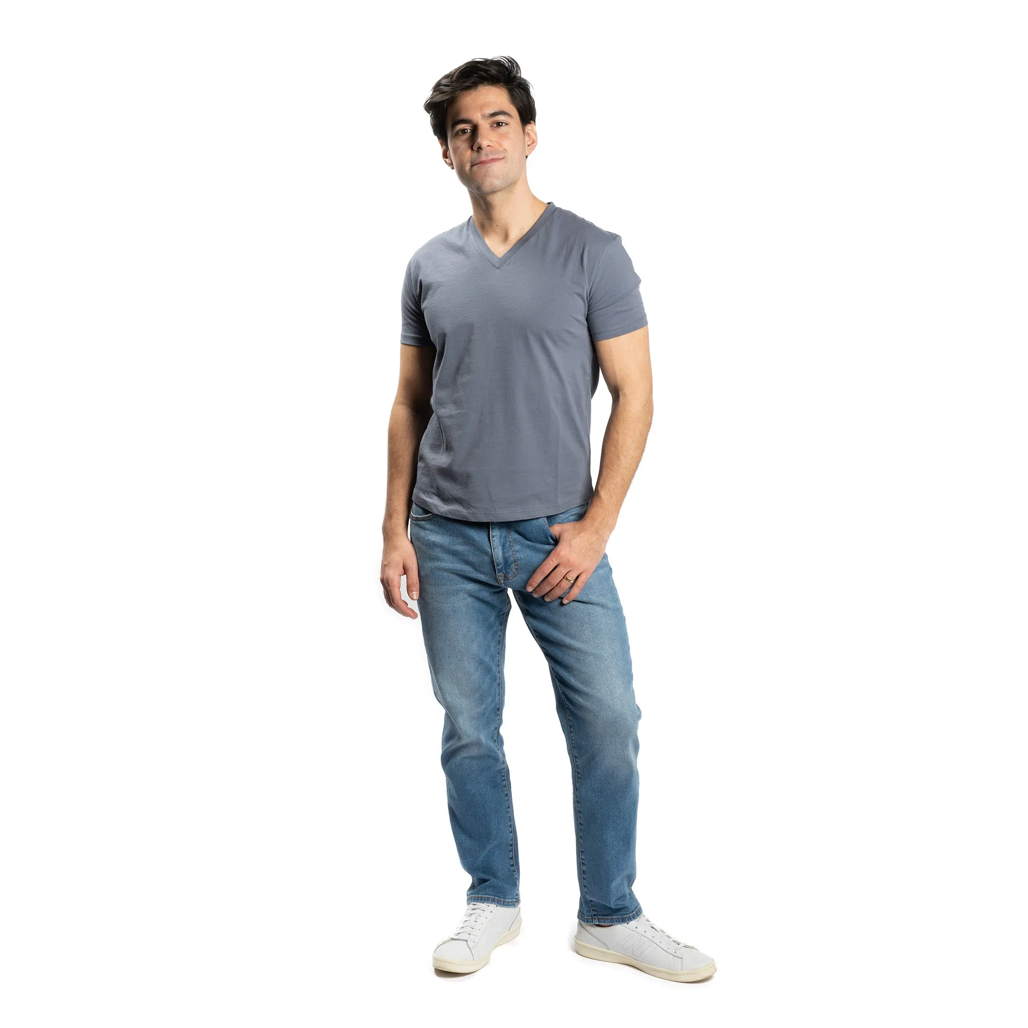 The V Neck T - Denim