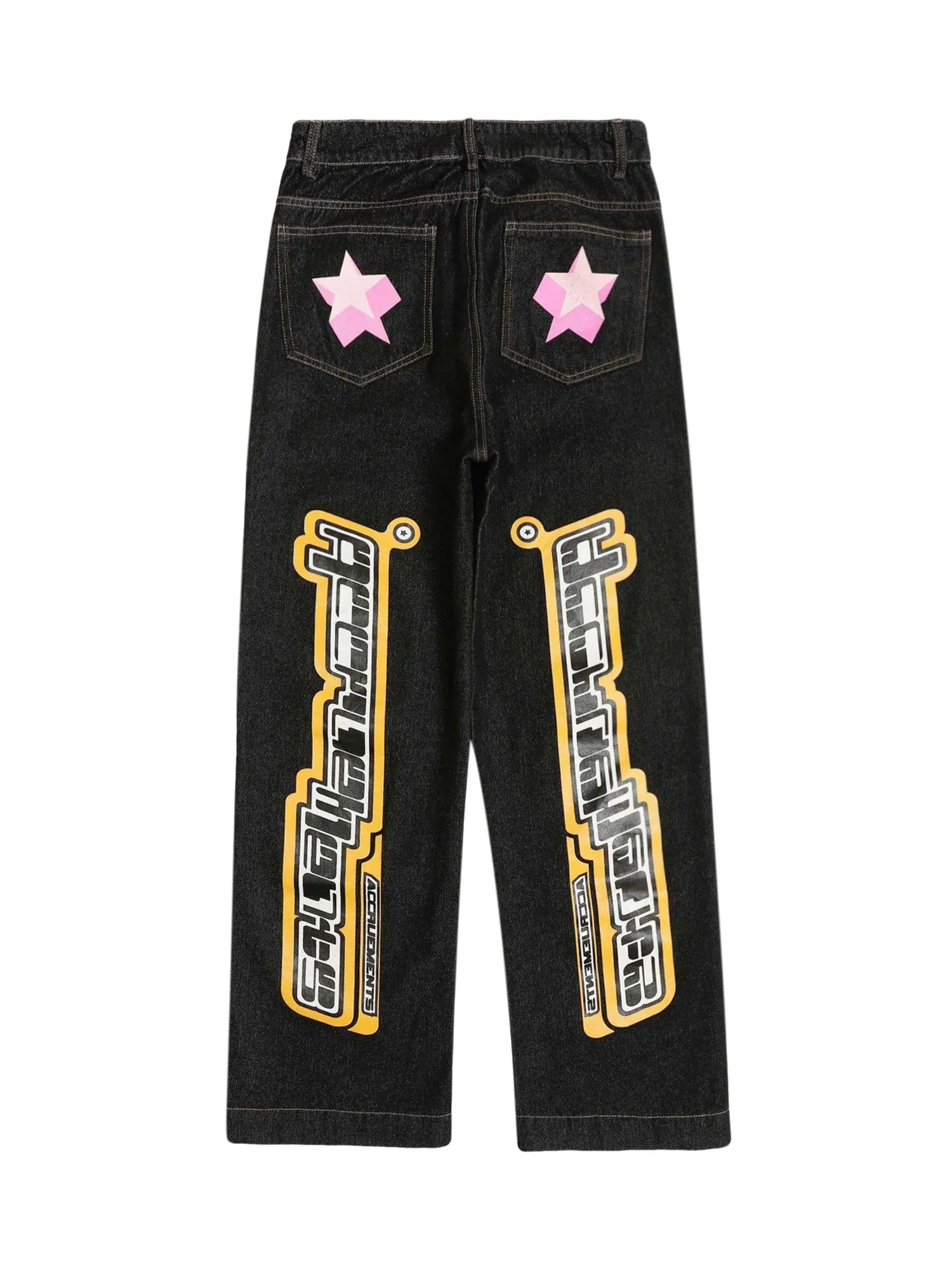 Thesupermade Star Letter Print Jeans - 1594