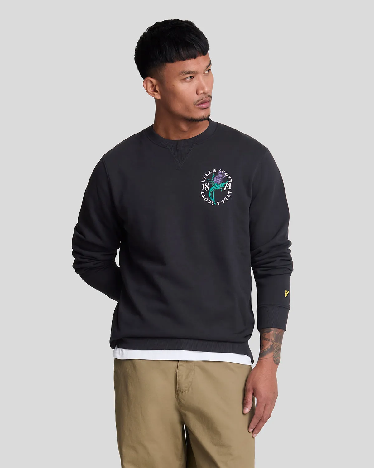 Thistle Flora Printed Crew Neck Sweatshirt