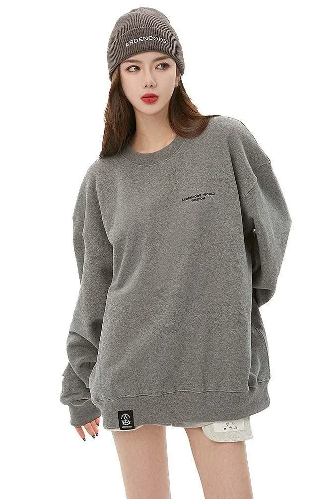 Unisex Grey Round-Neck Sweater