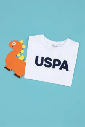 USPA Boys T-Shirt Round Neck White VR013 USTSB042