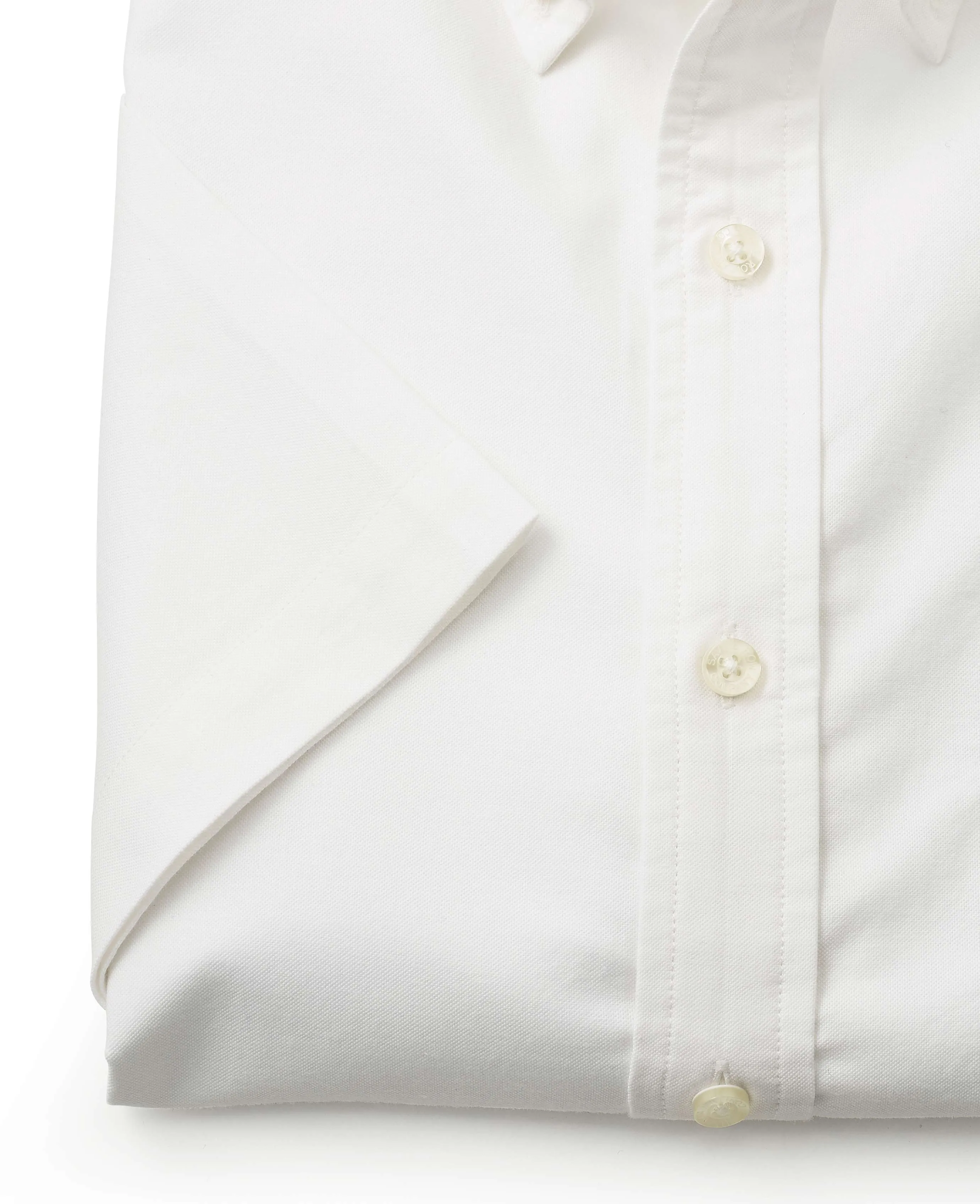 White Classic Fit Short Sleeve Oxford Shirt